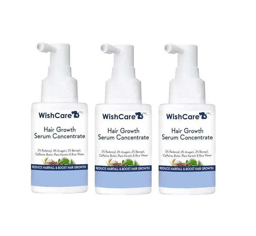 Wishcare Hair Growth Serum Plant Keratin & Rice Water for Unisex 30ml Pack of 3
