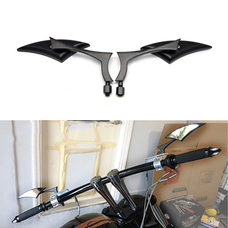 For Suzuki Intruder 700 800 1400 1500 Black Blade Motorcycle Rear View Mirrors - Image 3 of 4