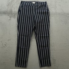 H&M Pants Women's Size 6 Blue/White Mid-Rise Skinny Leg 27" Inseam Striped