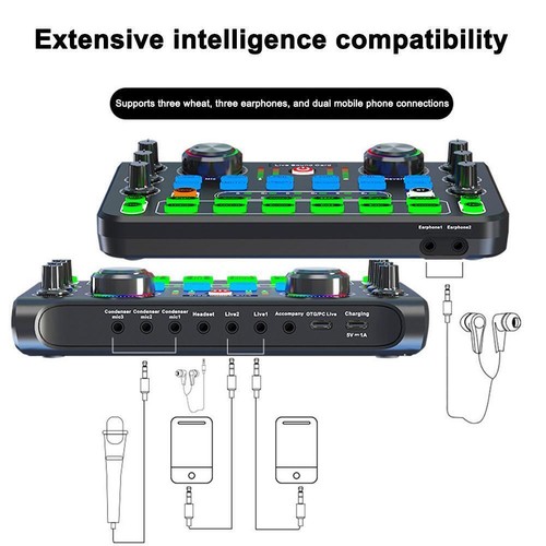Dual-channel DJ Mixer Equipment Quad-core Dual DSP, Computer Univ Phone and M2H2 - Afbeelding 9 van 14