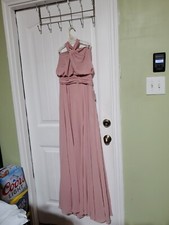 LULUS Dance the Night Away Backless Gown/Maxi Dress Size M Rose NWT