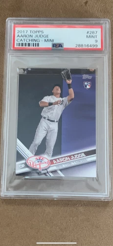 AARON JUDGE 2017 Topps Catching Mini #287 Rookie RC PSA 9 Mint_POP 4_Tough card