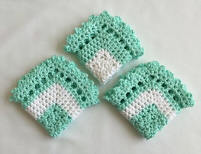 WASH CLOTHS, DISH CLOTHS, BABY WASHCLOTH, 100% COTTON, 3 PACK, GREEN 