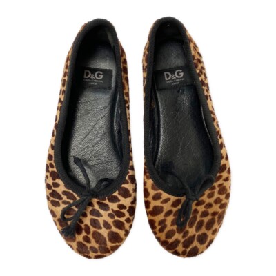 D&G Junior Pony Hair Animal Print Ballet Flats EU31 ($435)