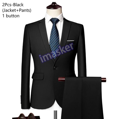 Suits Men 2 Set Wedding 3 Pieces Jackets Vest Pants Formal Coats Costume - Picture 23 of 44