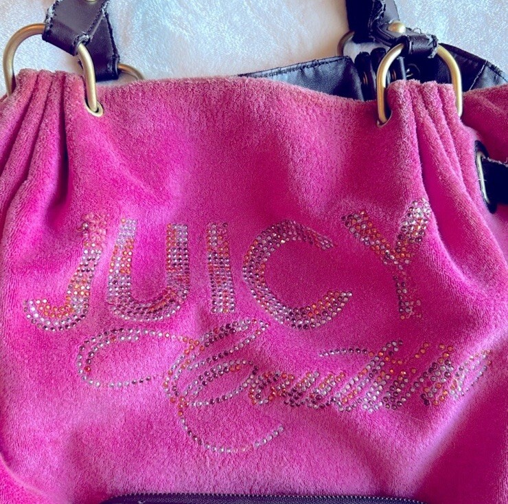 Juicy Couture Y2K Pink Terrycloth Cherry Bag & Matching