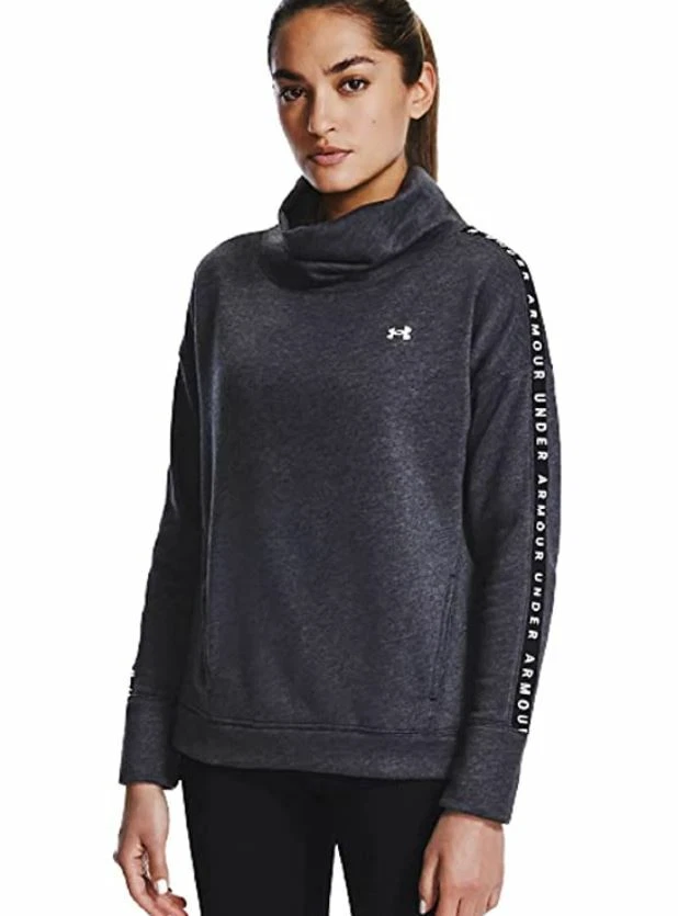 NEW Under Armour UA Women s Taped Fleece Funnel Neck Lightweight