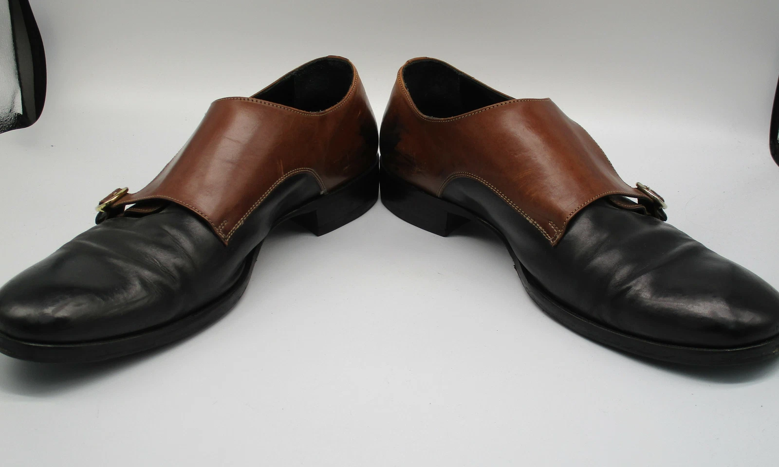Alexander McQueen scarpa uomo monkstraps marrone e nero