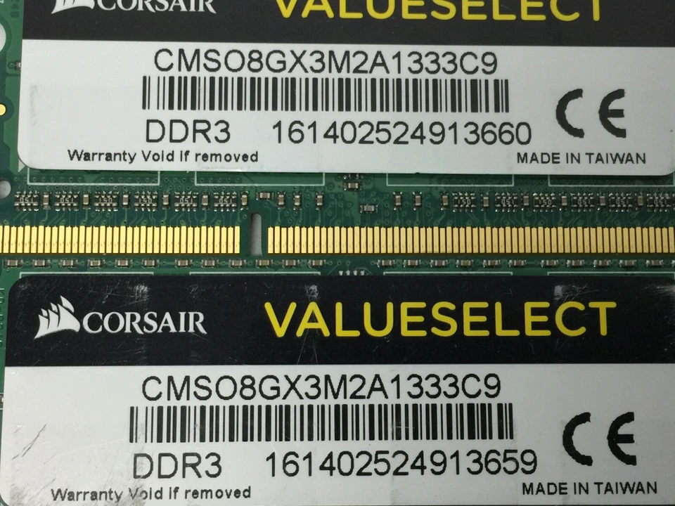 CORSAIR Value Select 8GB (2x 4GB) DDR3 1333mhz SODIMM RAM CMSO8GX3M2A1333C9 - Image 2 of 3