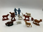 Vintage 1970s Ohio Art Farm Auburn Marx plastic toy figures & animals
