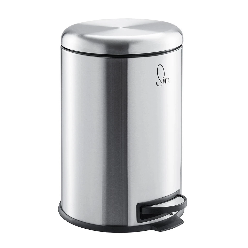 B-Ware SVITA Treteimer 20L Abfalleimer Mülleimer Papiertonne Edelstahl Silber