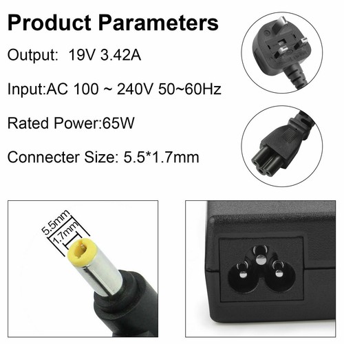 Laptop AC Adapter Charger For Acer Extensa 5630 5220 5235 5620 4220 5230 5210 UK - Picture 9 of 13