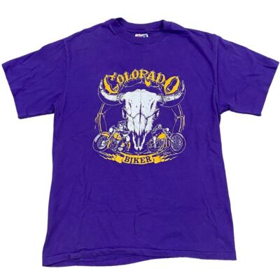 Vintage 90s Colorado Biker Let Those Who Ride Decide Skull T Shirt