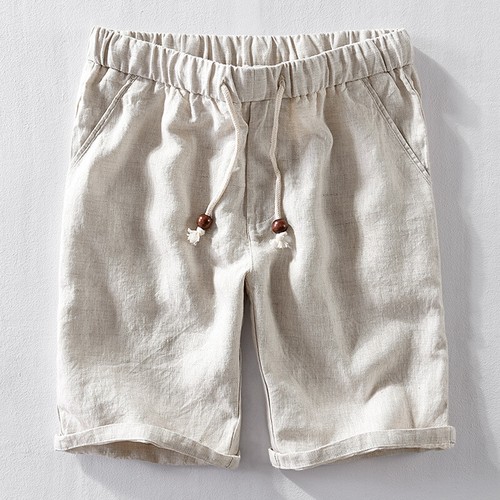 Men Shorts Elastic Waist Drawstring Summer Casual Beach Pants Pockets - Imagen 3 de 13