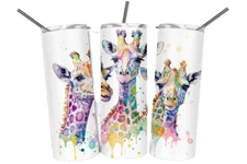 Giraffe Watercolor  20oz Tumbler Gift For Her, Travel Mug Cup
