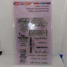 Birthday Wish Card Sentiments Stampendous Clear Acrylic Stamp Set SSC1115