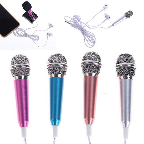 3.5mm Stereo Studio Mic KTV Karaoke Mini Microphone With Earphones/Stand Mou_kz - Zdjęcie 12 z 15