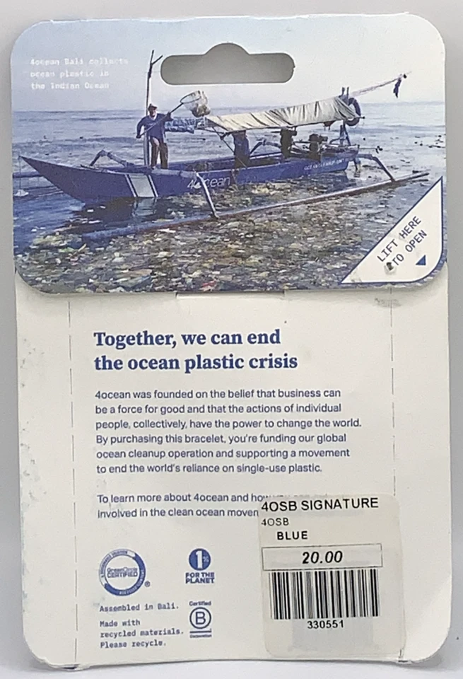 Pulsera 4OCEAN Signature AZUL Cuentas Transparentes Nueva Con Etiquetas Foto 2 de 2