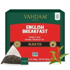  English Breakfast Black Tea Bags 100 Count High Caffeine | Strong Robust & F...