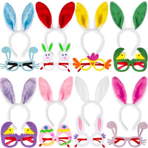 fiintrwa 16PCS Easter Party Glasses Frame Easter Bunny Ears Chick Eggs Glasse...