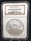 2006 $1 American Silver Eagle NGC Gem Uncirculated .999 Fine 6831
