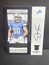 2013 Panini Contenders Football Playoff Ticket /99 #105 Joseph Fauria Auto Lions