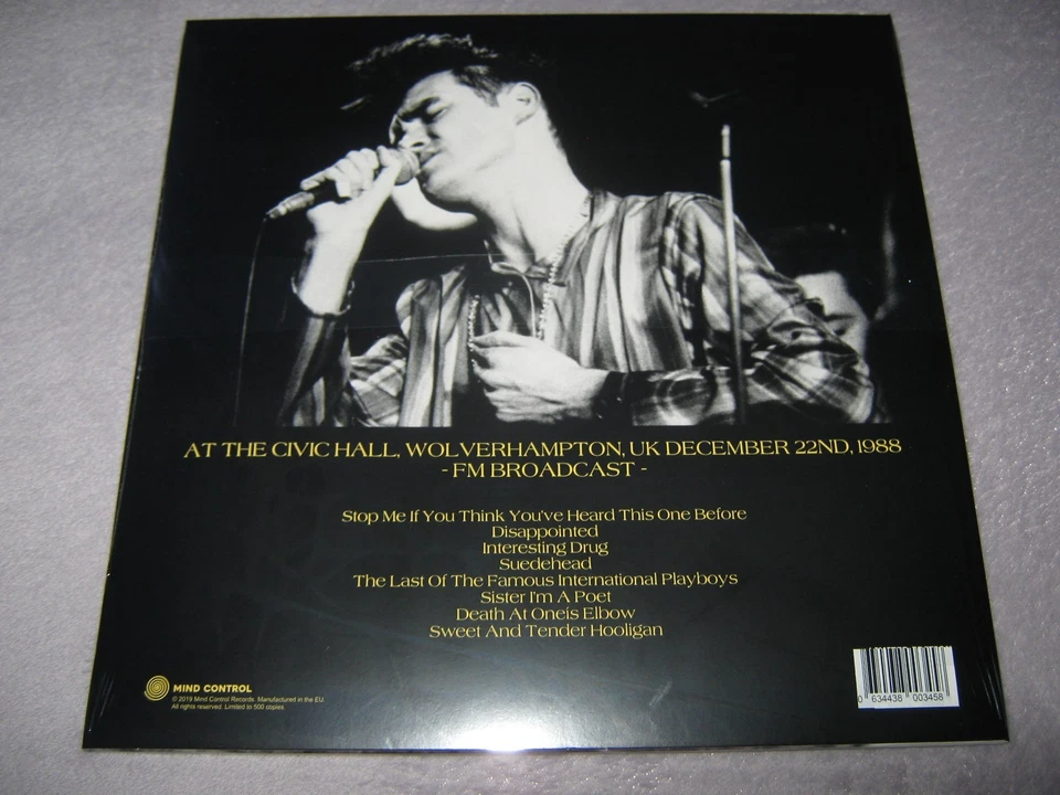 MORRISSEY At The Civic Hall Wolverhampton UK 12/22/1988 BRAND NEW SEALED LP Hits Foto 2 de 4