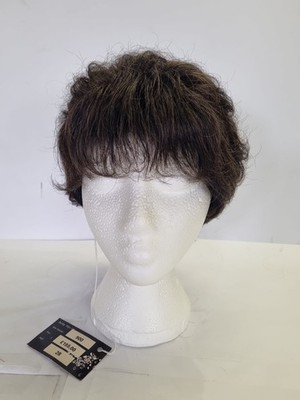 Kurzer dunkelbrauner gewellter Bob mit Fransen - Haarausfall Alopezie Ausdünnung REF W156