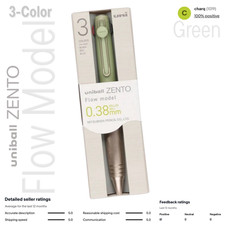 Uniball Zento Flow Three Color Pen 0.38mm Green Mulipen - NEW -