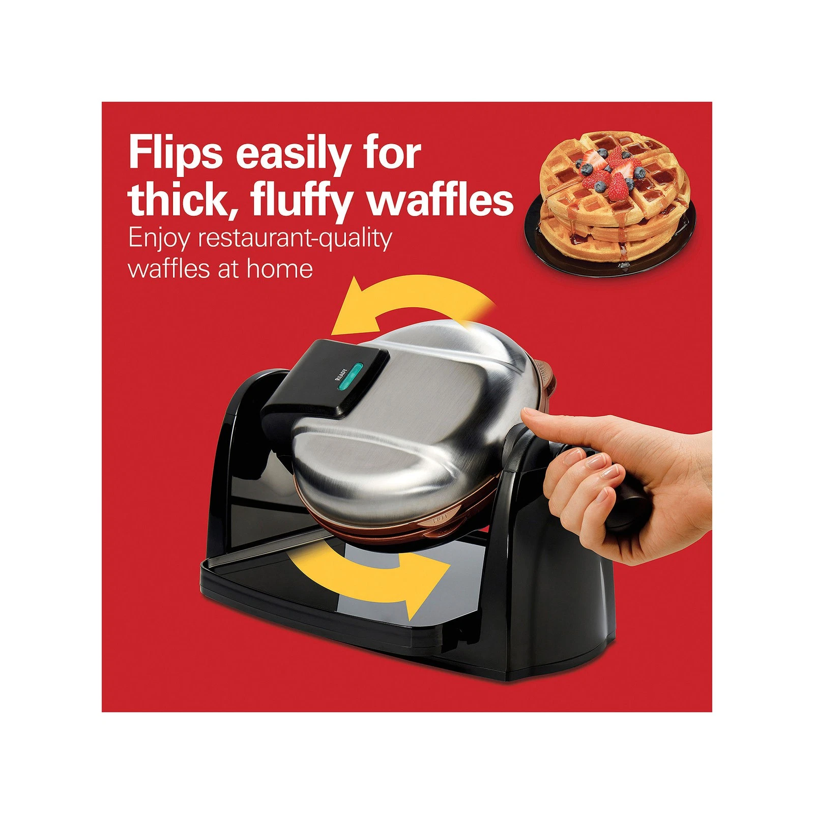 Durathon Removable-Grid Belgian Waffle Maker - Thumbnail 4