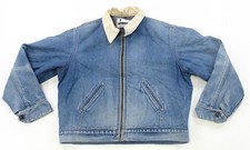 Rare Vintage ROEBUCKS Blanket Lined Denim Jean Jacket 70s Sears USA Made Blue