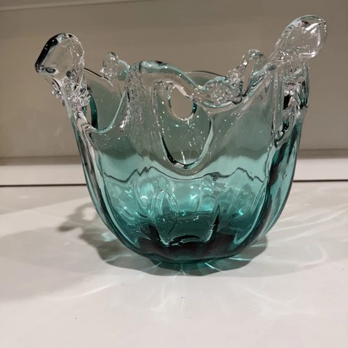 Large Murano Glass Vase Hand Made In Italy