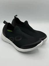 OOFOS OOMG LS Low Recovery Sneakers Women's 9 Black White Shoes Lace Up Comfort