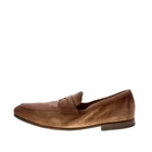 SANTONI men shoes made in Italy Brown delavè fine suede penny loafer