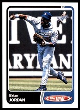 Brian Jordan 2003 Topps Total #154 Dodgers MLB READ FREE SHIPPING AutographDen