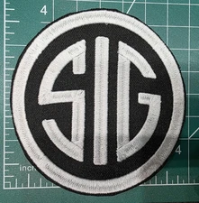 Sig Sauer Logo Iron / Sew On Embroidered Patch 3.75" emblem