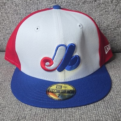 New Era 59FIFTY Montreal Expos MLB Fitted Cap Hat Sz 7 1/4 White Red Blue