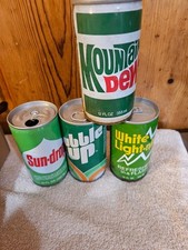 4 DIFF CRIMP STEEL SODA CAN CANS EMPTY F