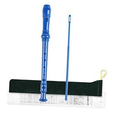 Soprano Recorder German Style C Key 8 Holes Plastic, 3-piece detachable Blue