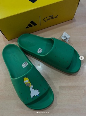 #ad ADIDAS THE SIMPSONS ADILETTE LUMIA SLIDES HOMER SIMPSON GREEN COLORWAY NEW $54.99