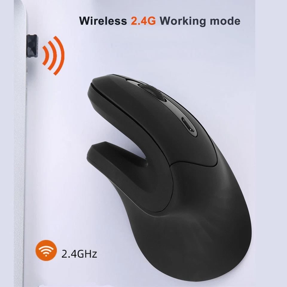 ヘ2.4GHz Wireless Vertical Mouse Ergonomic Rechargeable 3200DPI Wireless Mous - Image 2 of 4