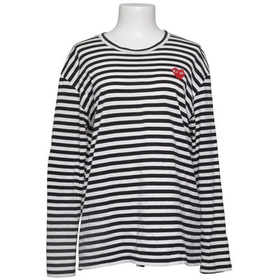 Comme des Garçons PLAY, Langarmshirt, Größe: XL, Schwarz/Weiß, Baumwolle #JyC