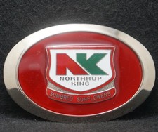 XB01165 VINTAGE 1970s NORTHRUP KING SUNBRED SUNFLOWERS AGRICULTURE BELT BUCKLE