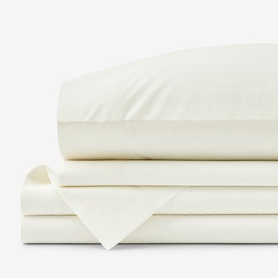 The Company Store Classic Cool Cotton Percale Bed Sheet Set Solid 100% Cotton