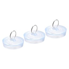 Rubber Sink Plug Clear Drain Stopper Fit 2-1/8" to 2-3/16" Drain 3pcs