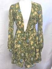 URBAN OUTFITTERS – Green Floral Wrap Mini Dress – Women’s Size S/P