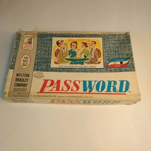 Vintage 1962 Milton Bradley Password Board Game Fun Family Game Night Classic
