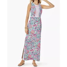 Lilly Pulitzer Ashler Soleil Pink Perfect Poppy Maxi Shift Dress Size 10 NWT