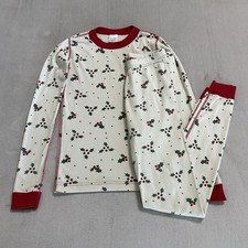 Hanna Andersson Pajamas Kids 12 Red Holly Holiday Winter Organic Cotton