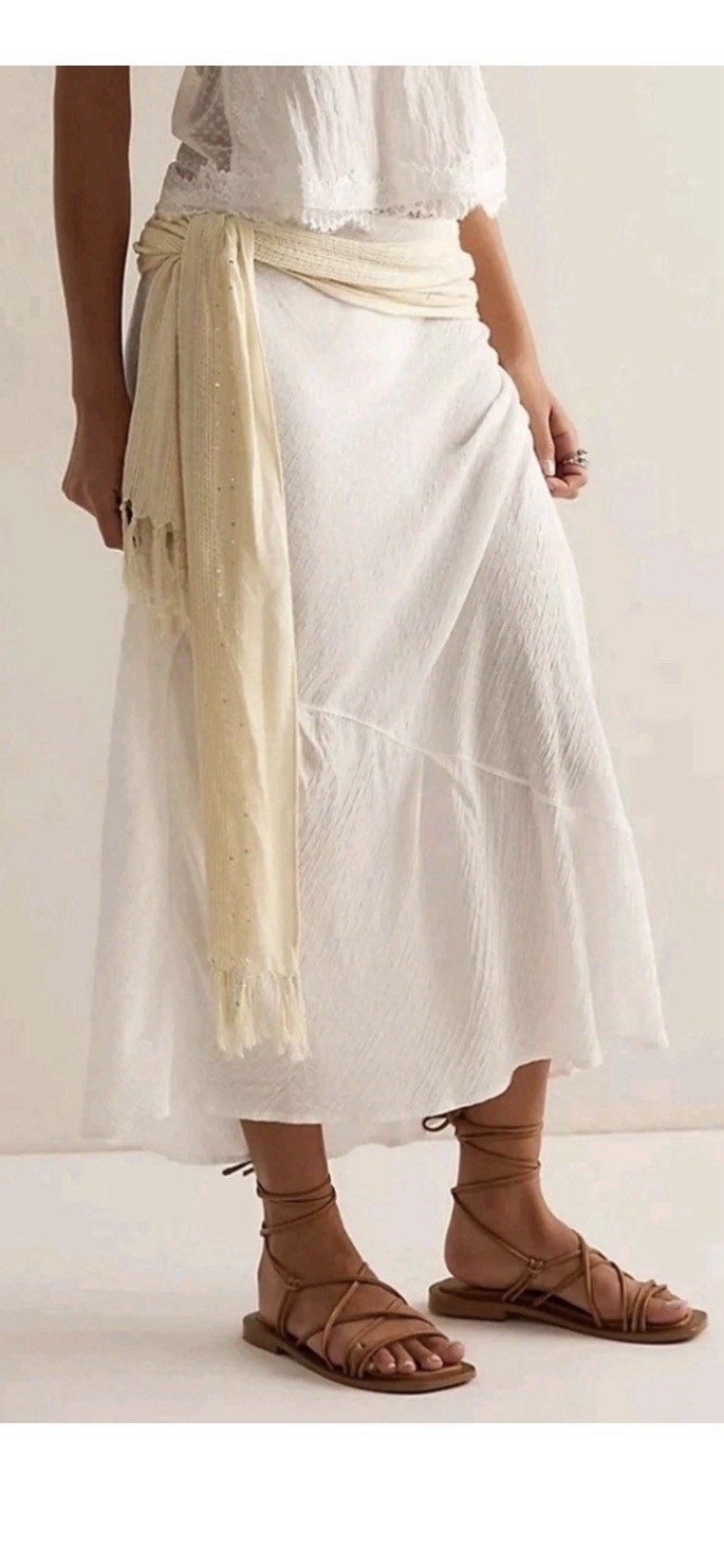 Free People Intimately Sweet On You Bias Half Slip Semi Sheer Beachy Size XS NWT